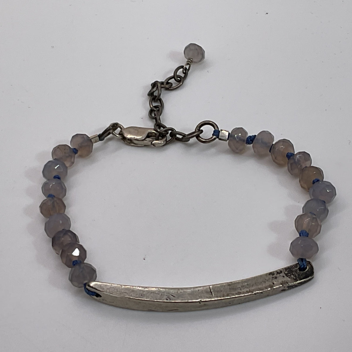 Sterling Silver Faceted Amethyst Beaded Bracelet- 11.34g