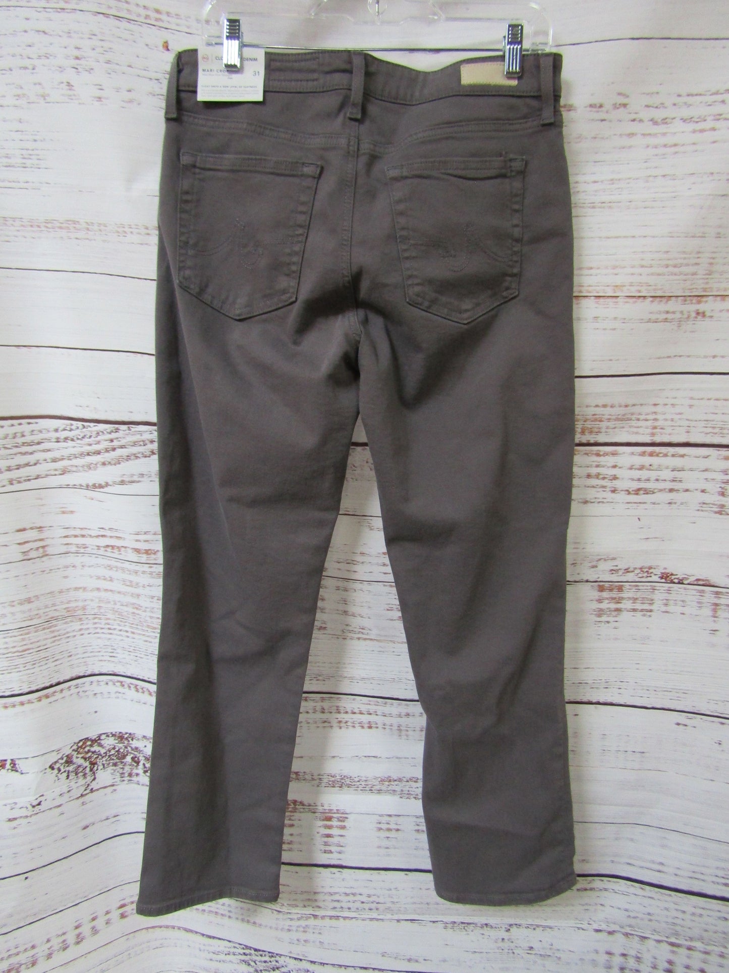 Adriano Goldschmied Mari Crop Women's Gray Mid-Rise Slim Straight Jeans Size 31