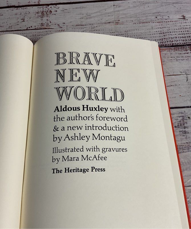 Brave New World Heritage Press 1974 Aldous Huxley Slipcase Sandglass Illustrated
