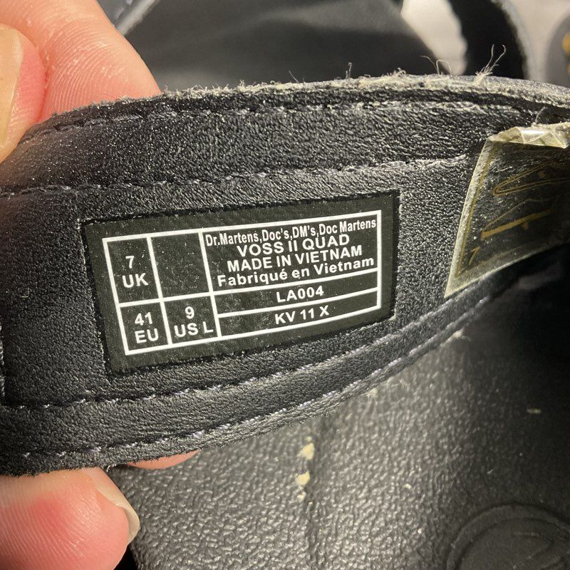 Dr. Martens Voss II Quad Black Leather Platform Gladiator Sandal Women's Size 9