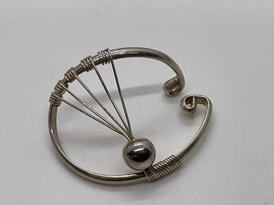 Sterling Silver Artisan Scarf Holder/Clip- 4.36g