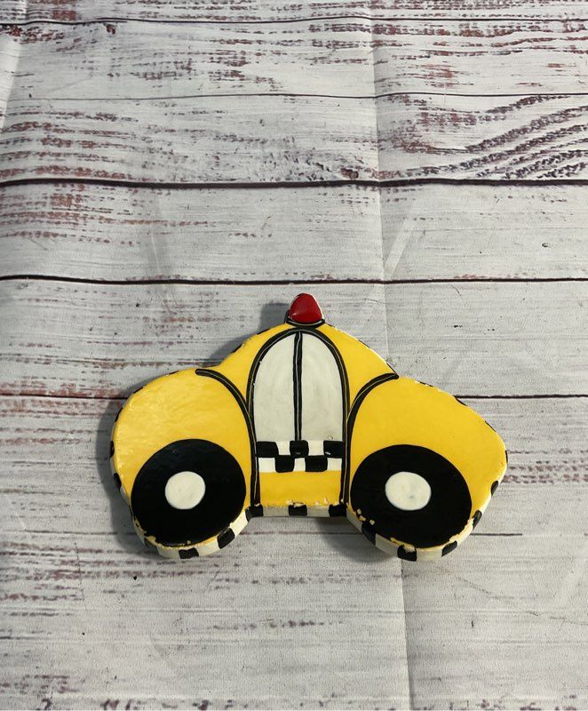 Alison Palmer Taxi Cab Black & Yellow Pottery Piece Signed