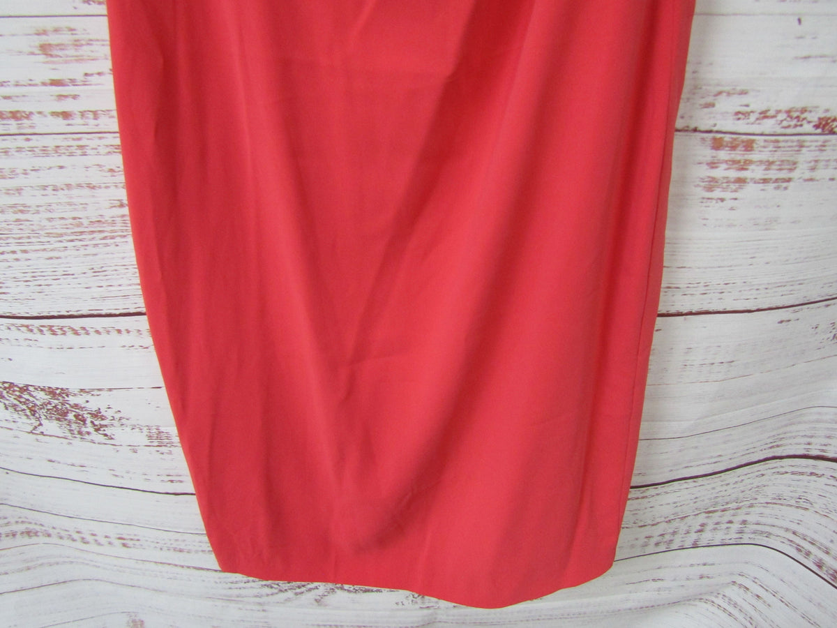 Badgley Mischka Women's Red Sheath Cocktail Dress Size 14