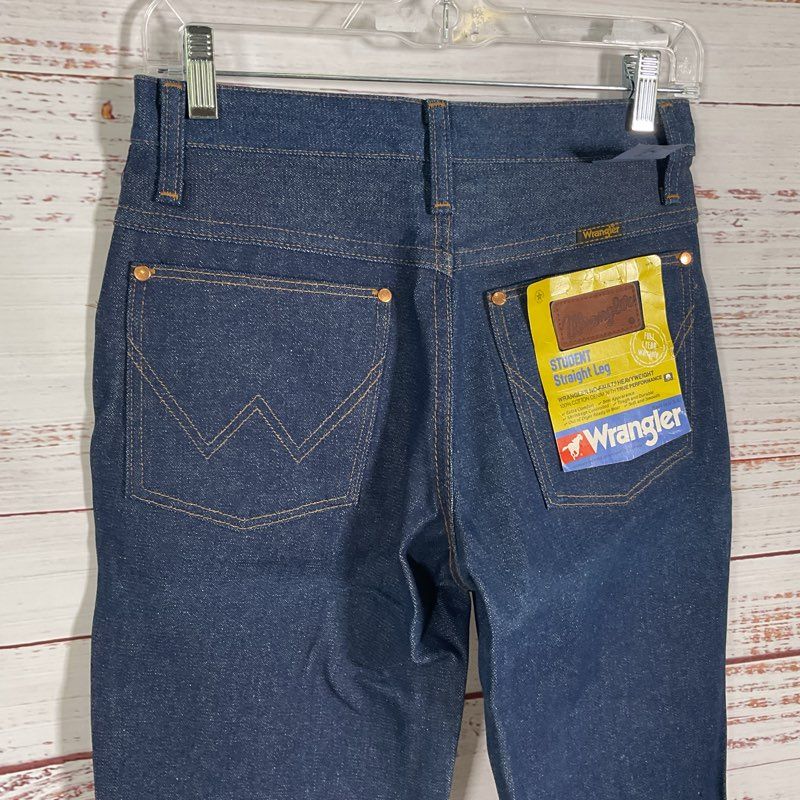 Vintage 80s Deadstock Wrangler Student Heavyweight Straight Leg Jeans Size 29x30