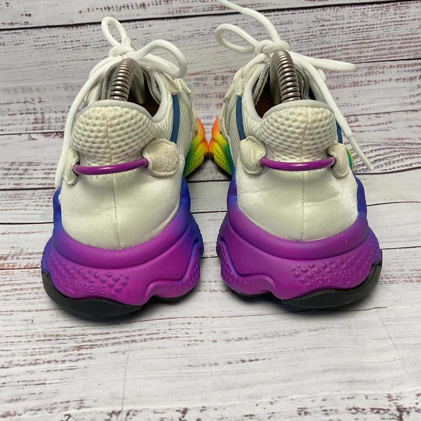 adidas Ozweego Adiprene Multicolor Rainbow Pride White Sneaker Shoe Size Men 6.5