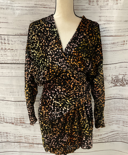 IRO Paris Mielan Leopard Print Velvet Mini Dress Multicolor 38