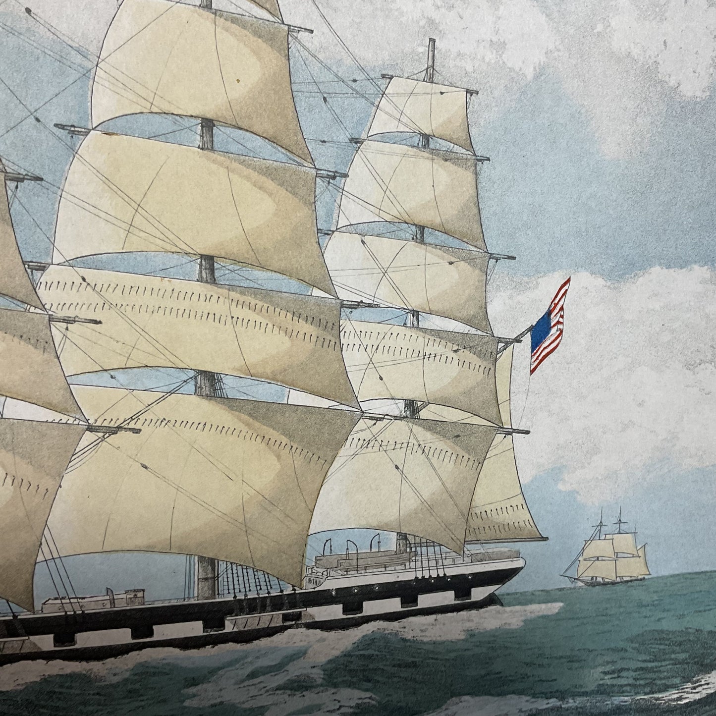 VTG. The Clipper Ship "Cosmos" Nautical Ship Engraved by Edward Duncan