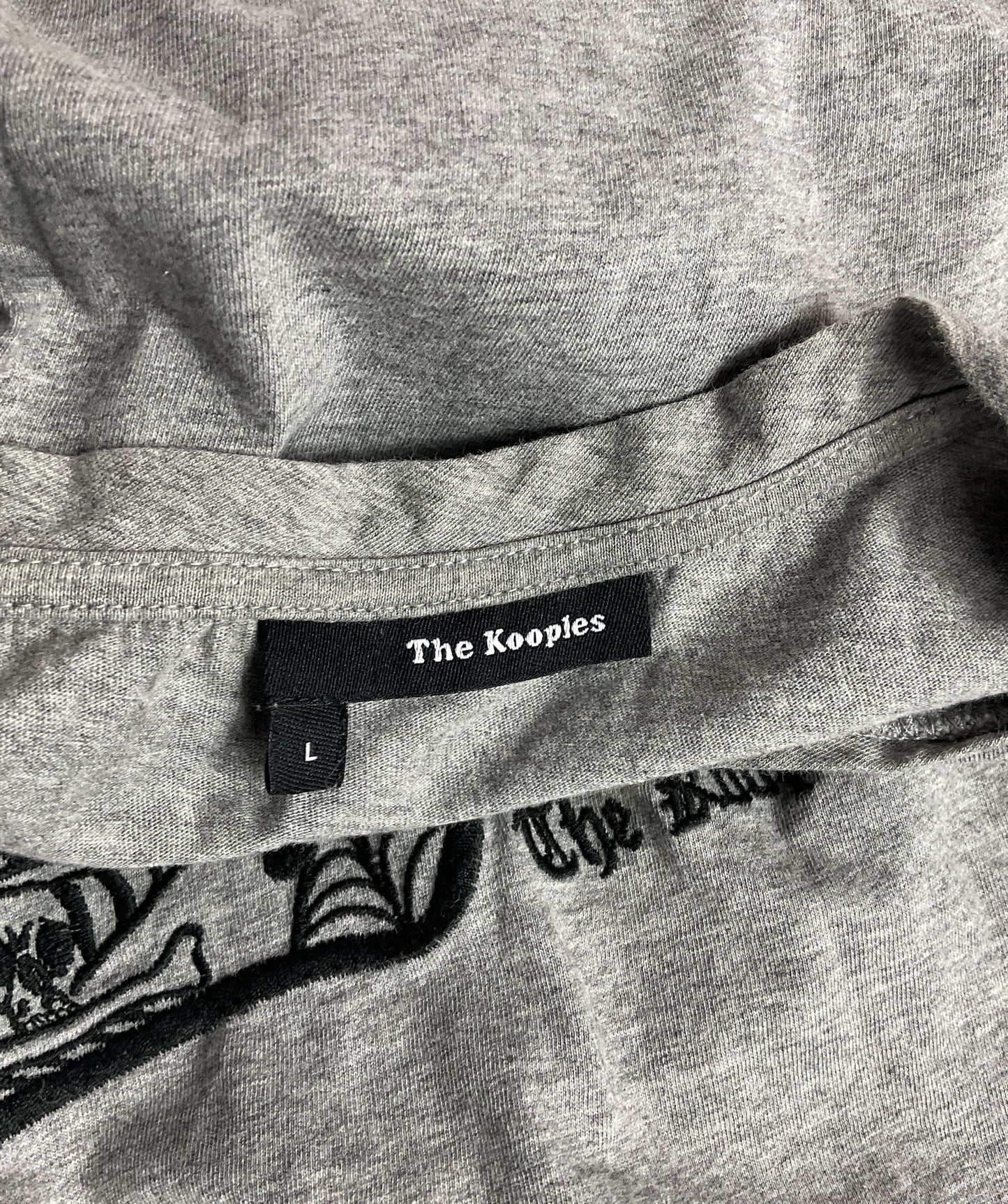 The Kooples Embroidered Skull Graphic T Shirt Heather Gray L