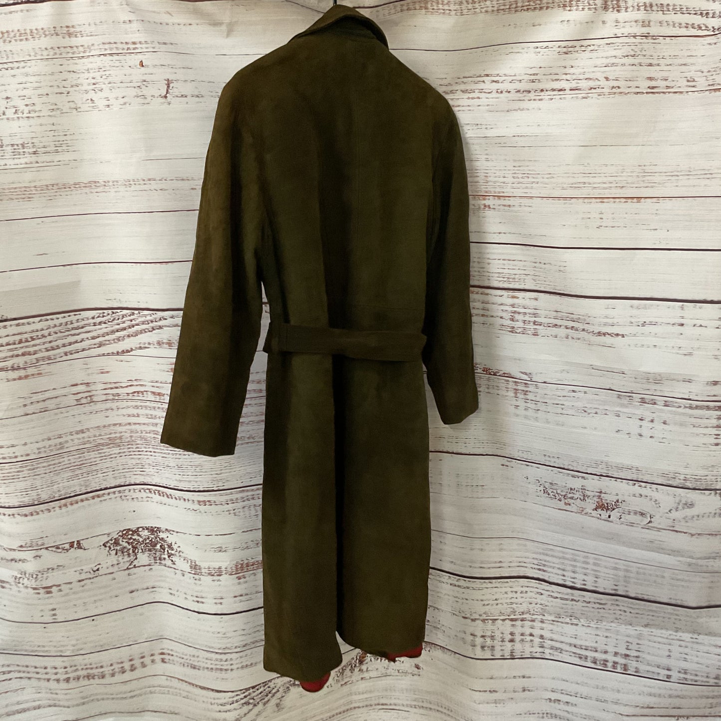 VTG. BONWIT TELLER Men's Brown/Green Suede Trench Coat- SEE MEASUREMENTS