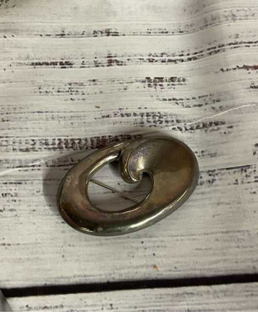 ZINA Sterling Silver Vintage Brooch 2.75" x 1.75"