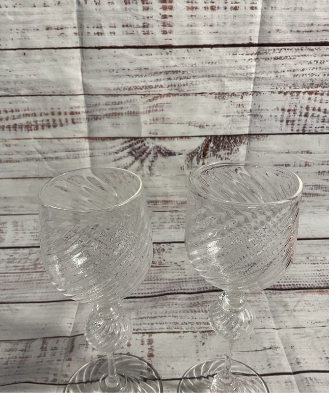 Jason Anderson 2007 Signed 2 Handblown Glass Art Swirl Cups