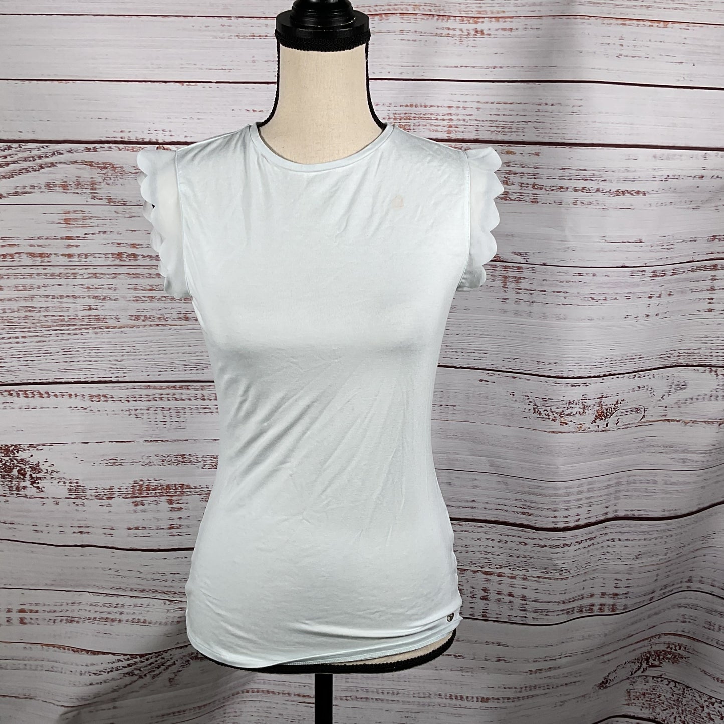 NWD TED BAKER Women's Scallop Sleeve Cap Tee Blouse- SZ 1/ 4 US