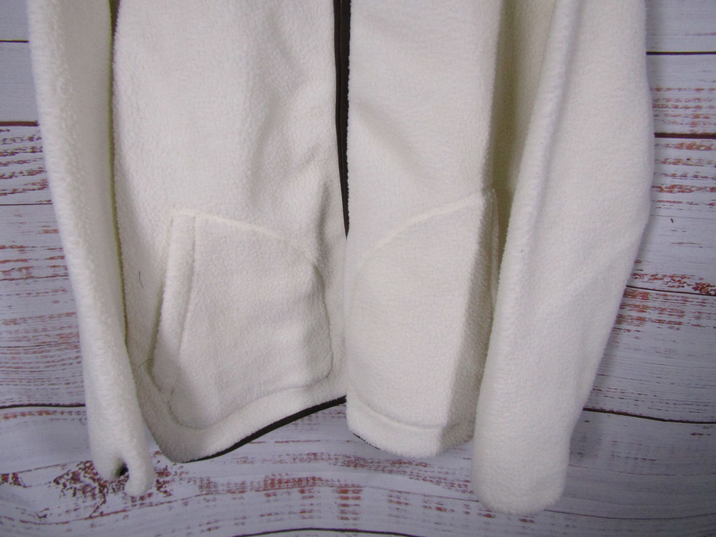 Rhythm Noah Polar Fleece Men's White Full Zip Sweater Size XL