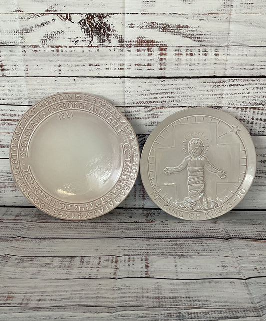 Frankoma Pottery 1970 Glossy Ceramic Lot of 2 Plates