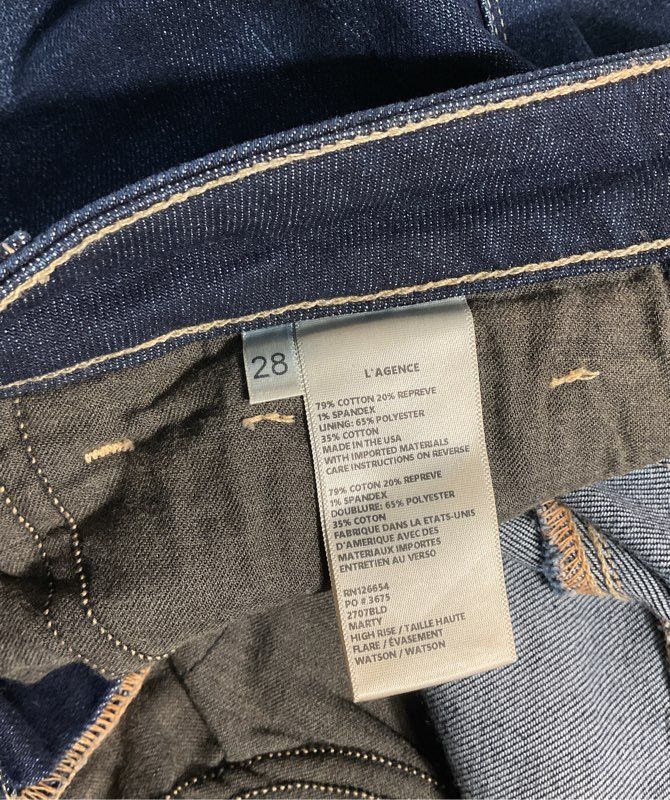 L'AGENCE Women's Marty High Rise Flare Watson Blue Jeans Size 28