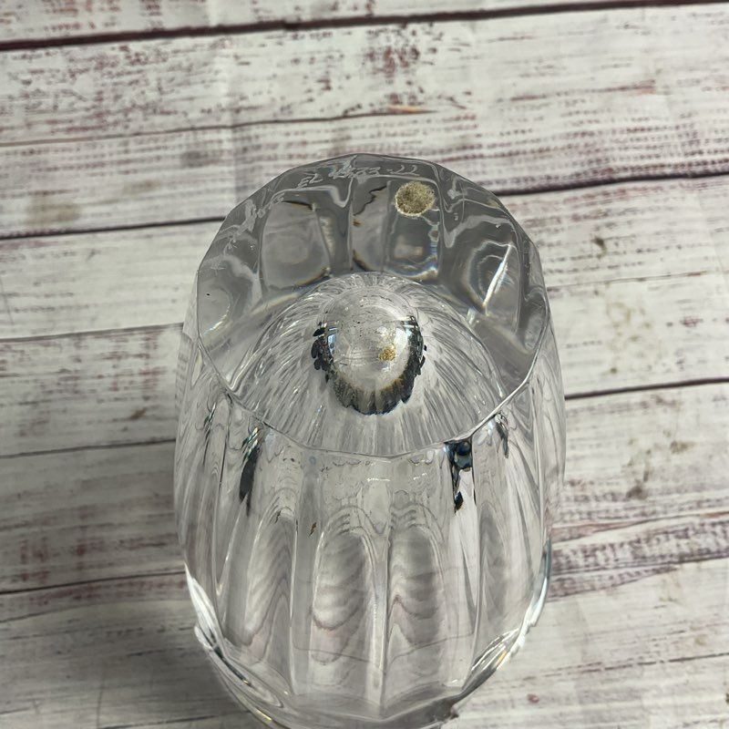 Orrefors EL 4733-22 Signed Full Lead Crystal 8" Vase Made In Sweden