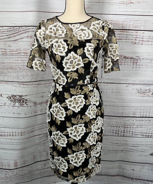 Adrianna Papell Floral Embroidered Peplum Dress Multicolor 2