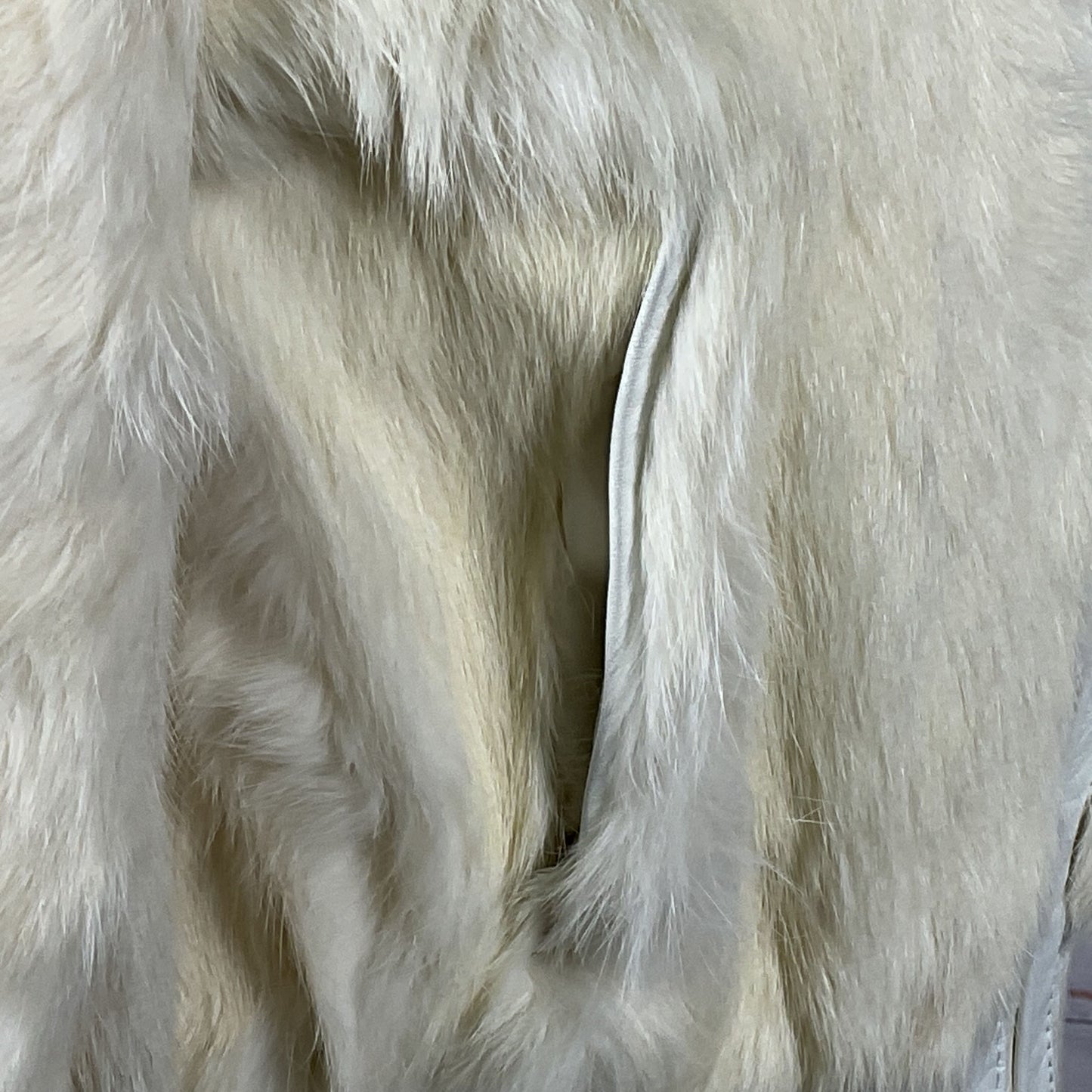 VTG. FINEST MONGOLIAN White Rabbit Fur Bomber Jacket- SZ L