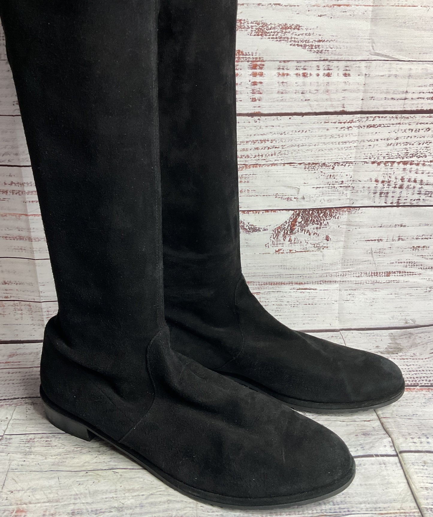 Stuart Weitzman Lowland Suede Thigh-High Boots Black 11