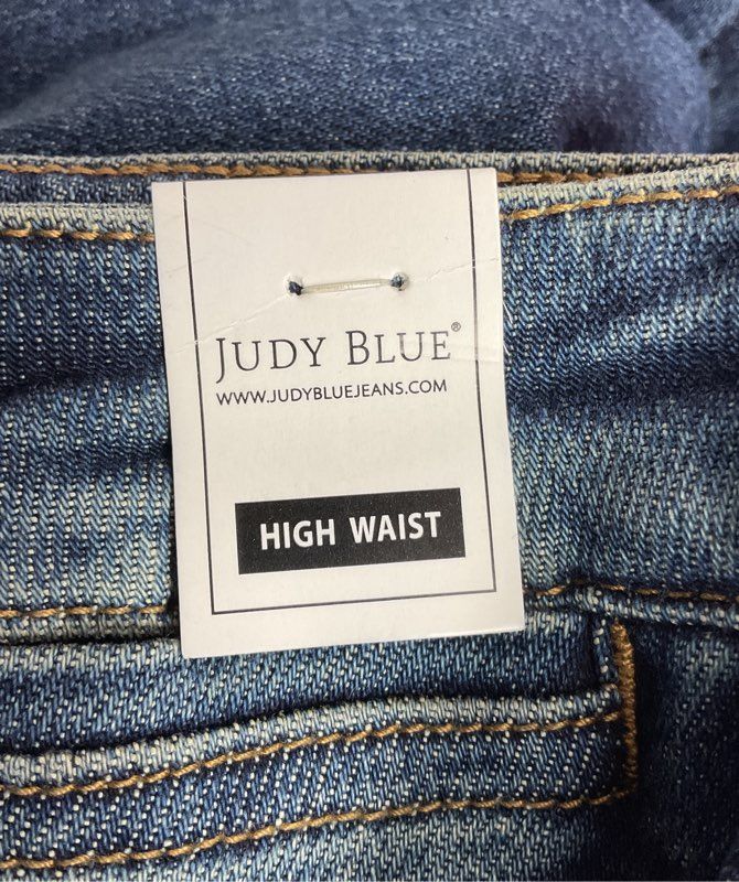 Judy Blue High Waist Front Welt Pockets Retro Wide Leg Jeans Denim 29