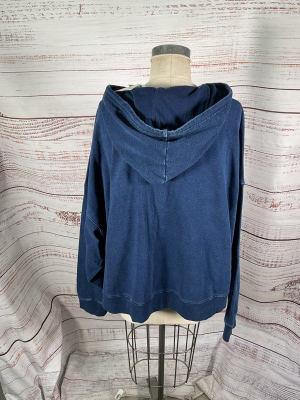NEW Good American Women's Zip Up Indigo Blue Hoodie Size 2XL/3XL