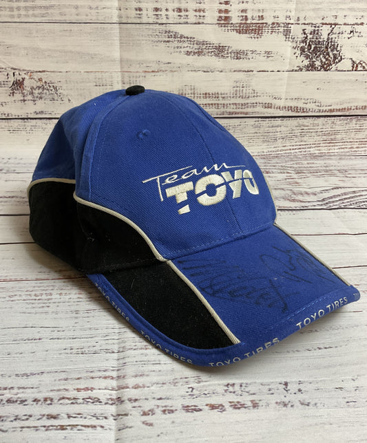 Toyo Tires Blue Team Toyo Baseball Cap Signed by Randy Pobst & Unknown -Size O/S
