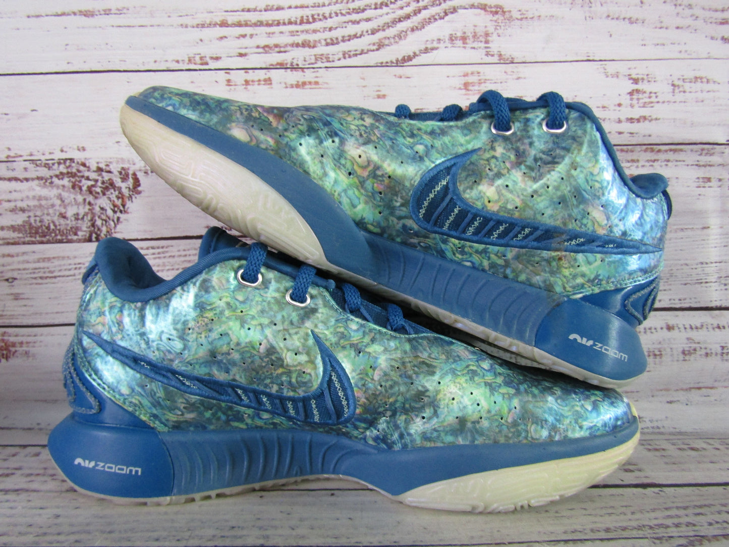 Nike LeBron 21 Abalone Men's Blue Basketball Sneakers Size 9 FN0708-400