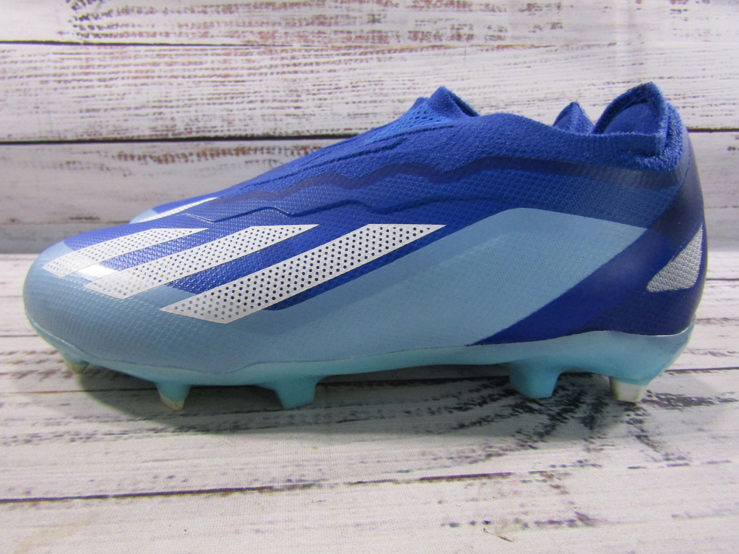 Adidas x Crazyfast.1 Boy's Blue Laceless Soccer Cleats Size 1 IE6643