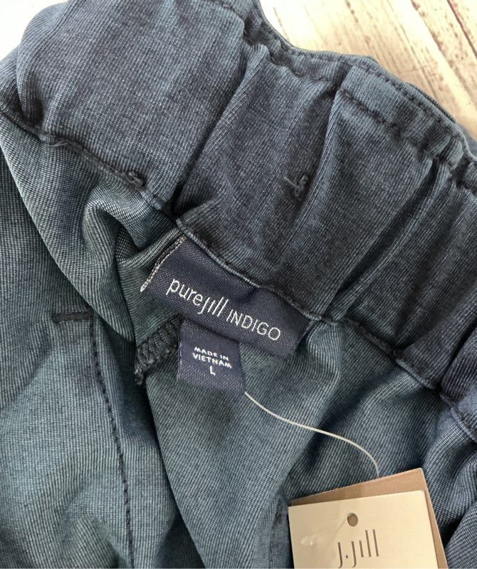 NWT Women's J. Jill Elastic Waist Pants in Indigo Size L Retail $99
