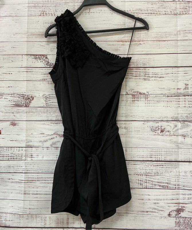 Women's Robert Rodriguez Black Silk Blend One Shoulder Romper Size 0