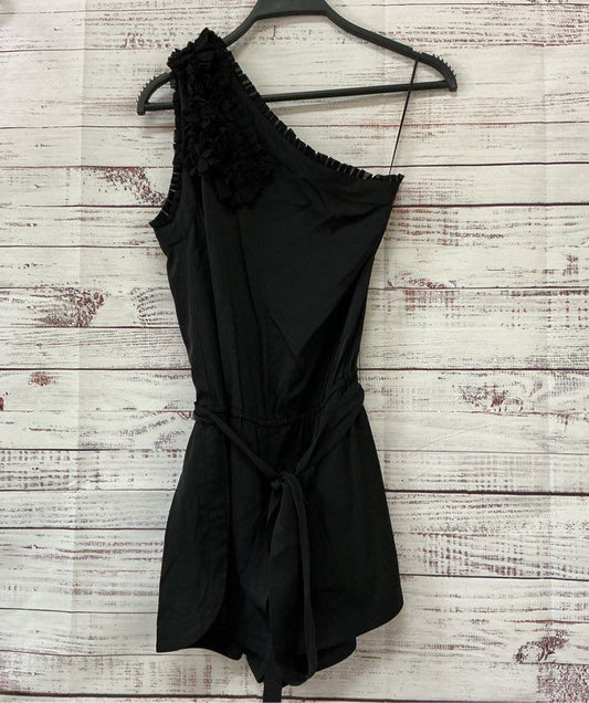 Women's Robert Rodriguez Black Silk Blend One Shoulder Romper Size 0