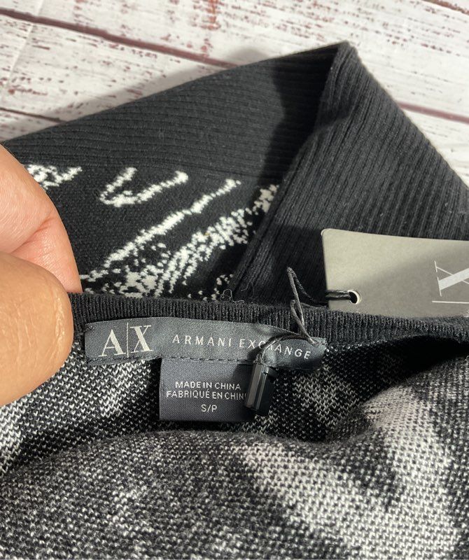 NWT Armani Exchange Women's Black & White Bodycon Short Dress Size S
