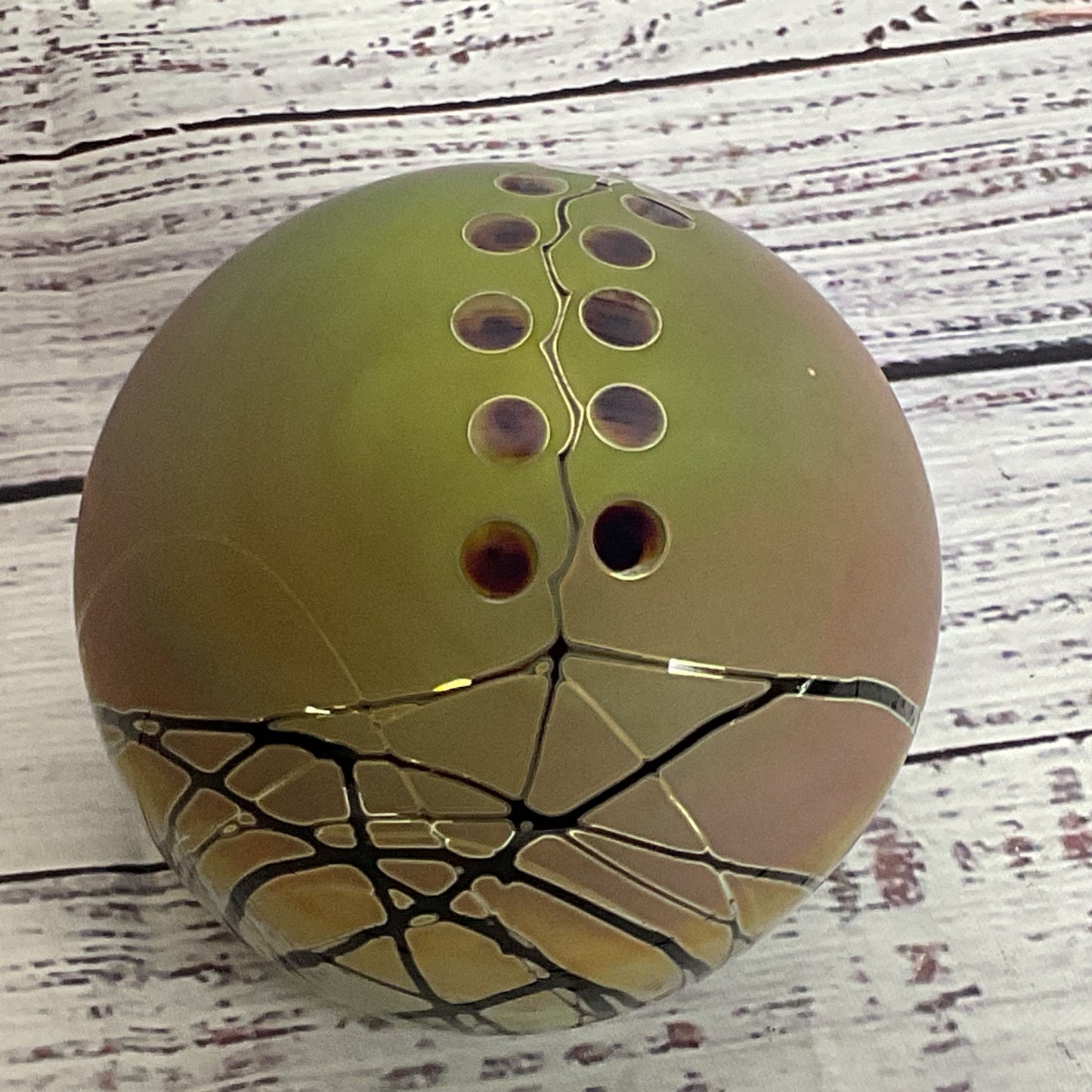VTG. Signed CRAIG ZWEIFEL Iridescent Paperweight- 3"