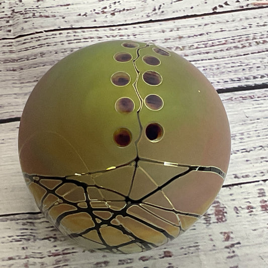 VTG. Signed CRAIG ZWEIFEL Iridescent Paperweight- 3"