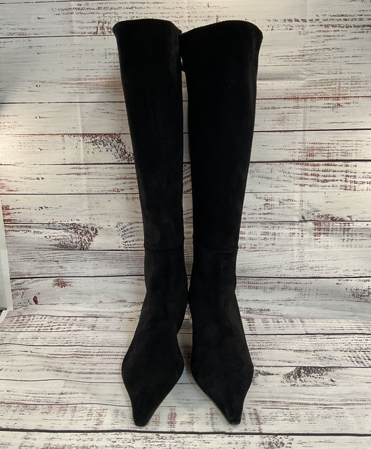 Aeyde Zazie Women's Black Suede Knee High Pointed Boots Size 11 Made in Italy
