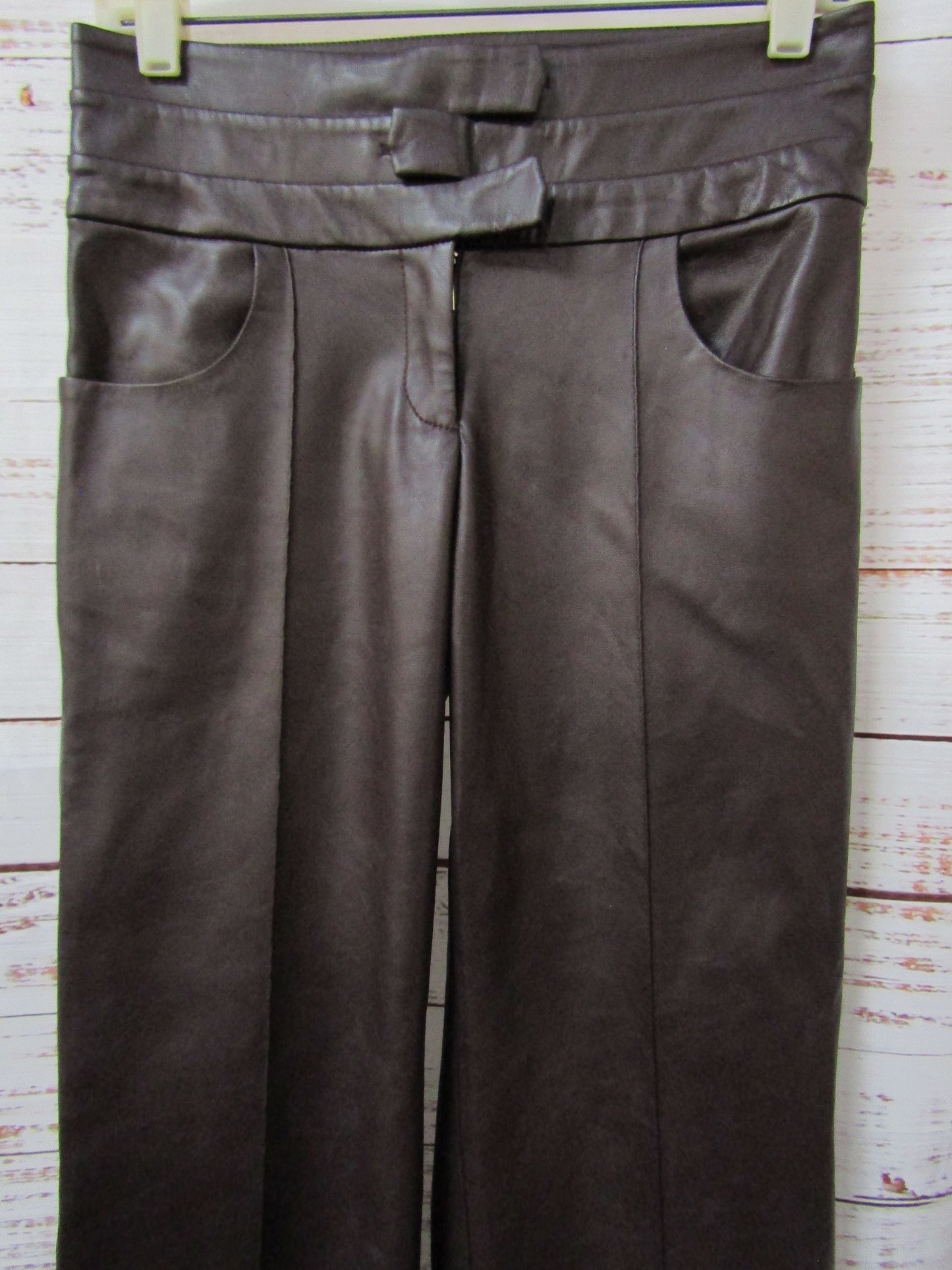 Aya Muse Women's Brown Faux Leather Pants Size XS