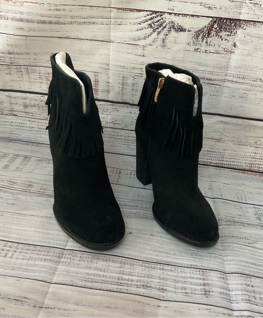 NWOB Women's Neiman Marcus Black Fringed Boots Size 5.5