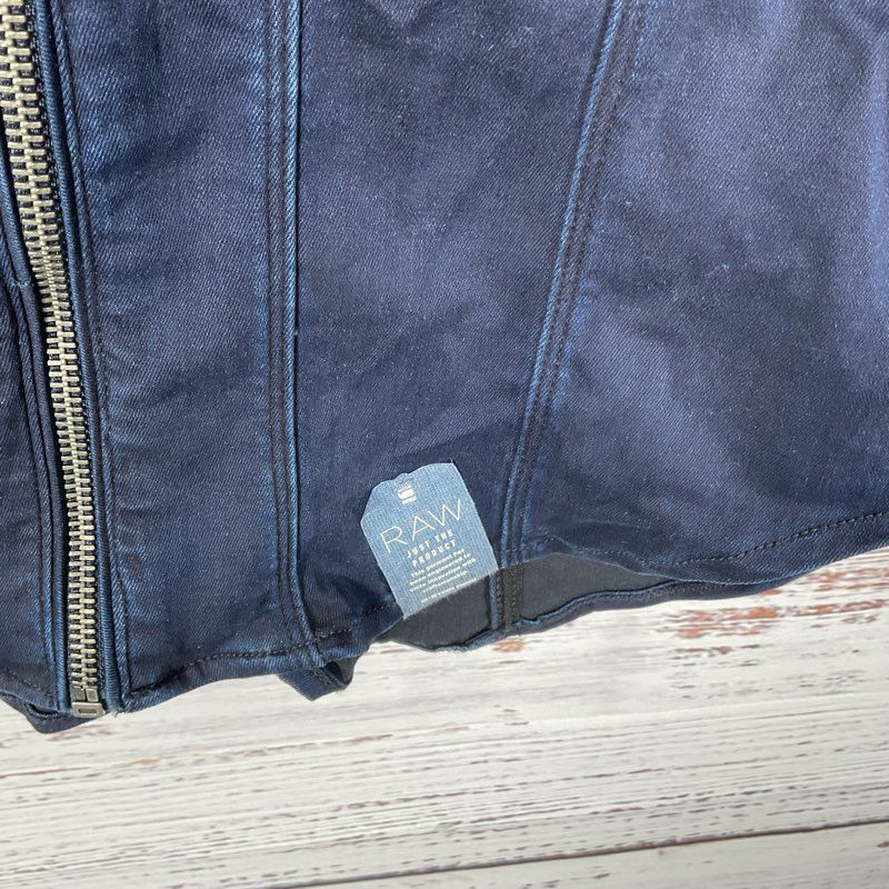 NWT G-Star Raw Slim Fit Sleeveless Midge Dumont Denim Zip Y2K Vest - Size XS