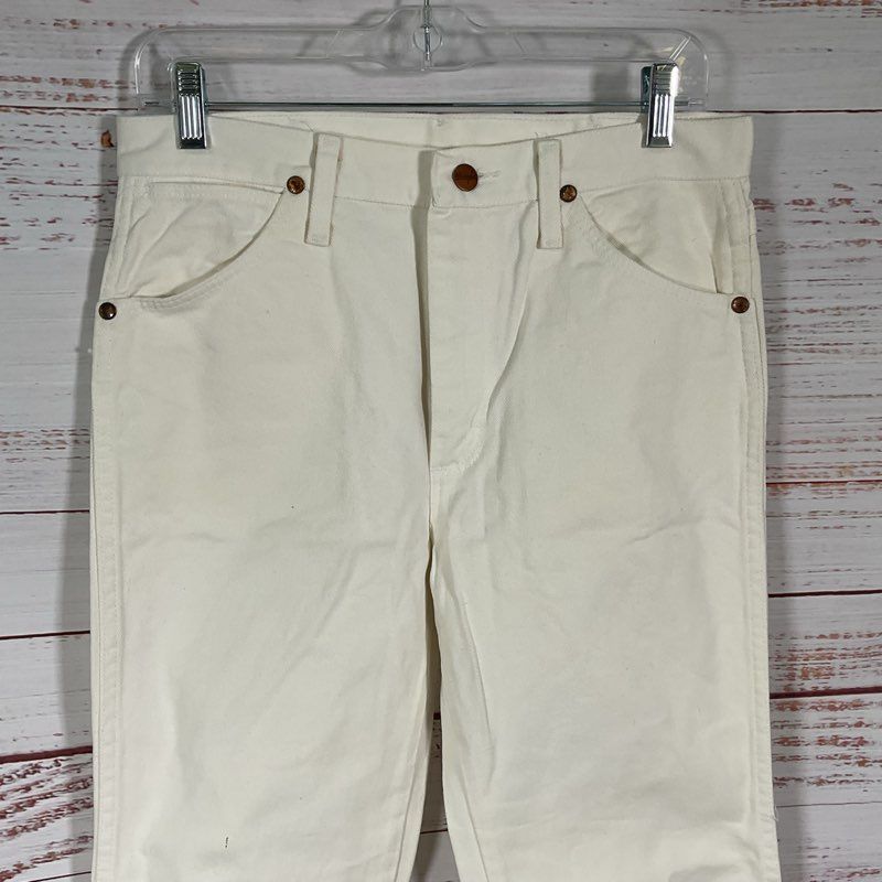 Wrangler Vintage 90s Cowboy Cut Slim Fit 936WHI Cream Denim Jeans - Size 30x32