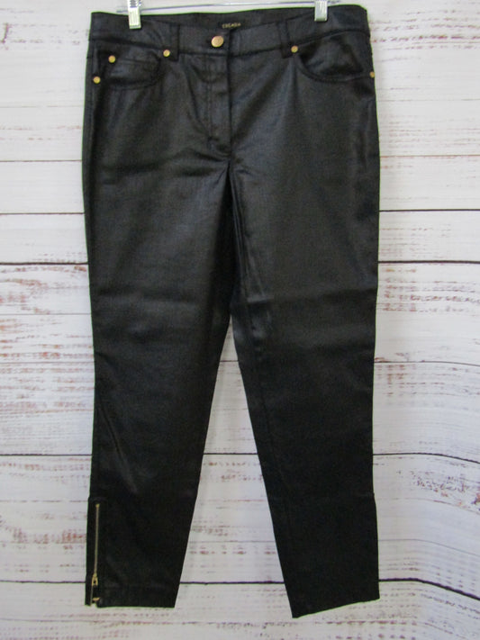 Escada Women's Black Coated Cotton Blend Jeans Size 40
