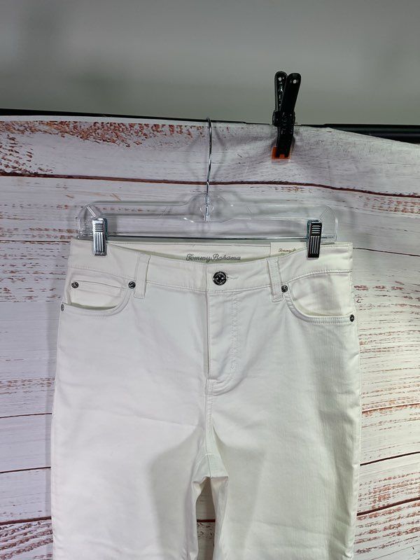 NWT Tommy Bahama Denim Ella Twill High Rise Straight Crop White Jeans 6/ 25.5