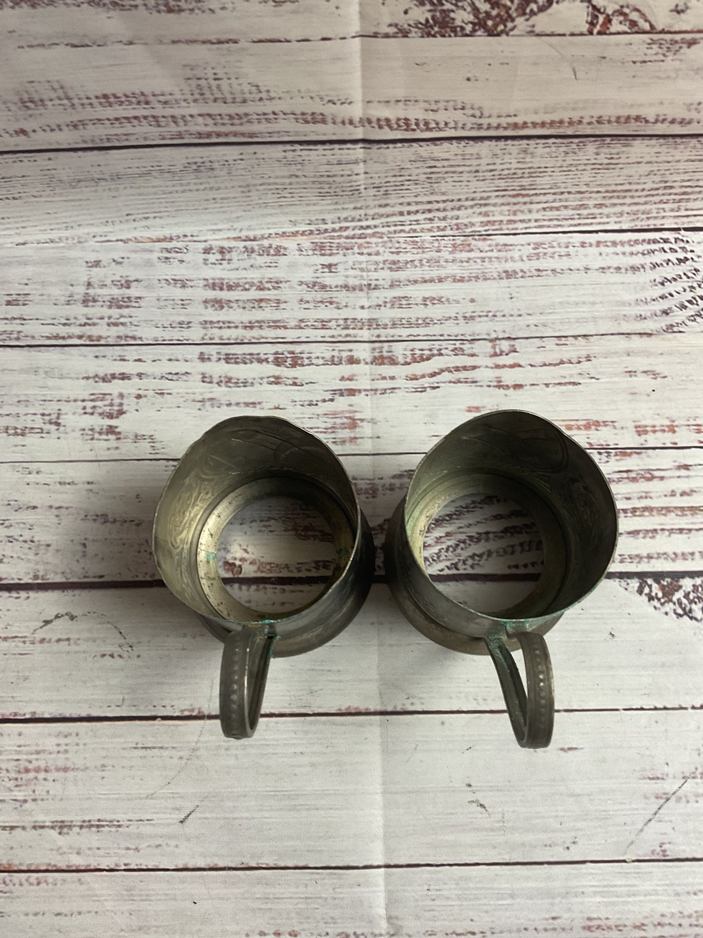 Giommet Pair Of Russian Tea Holder Cups Silverplated