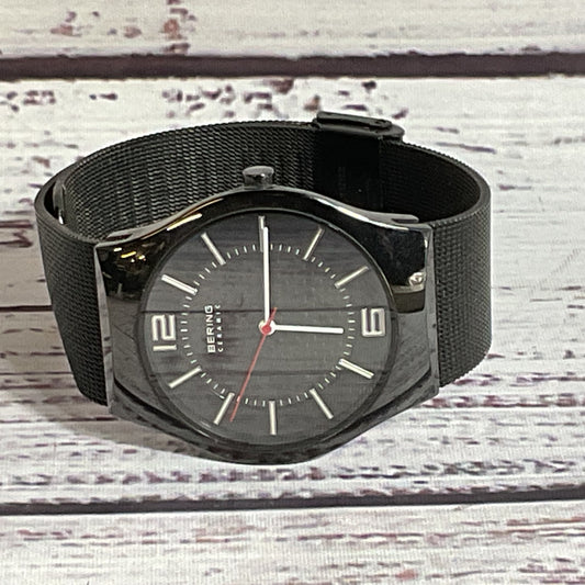 BERING Ceramic 32039-449 Men's Black Mesh Watch- NEEDS BATTERY