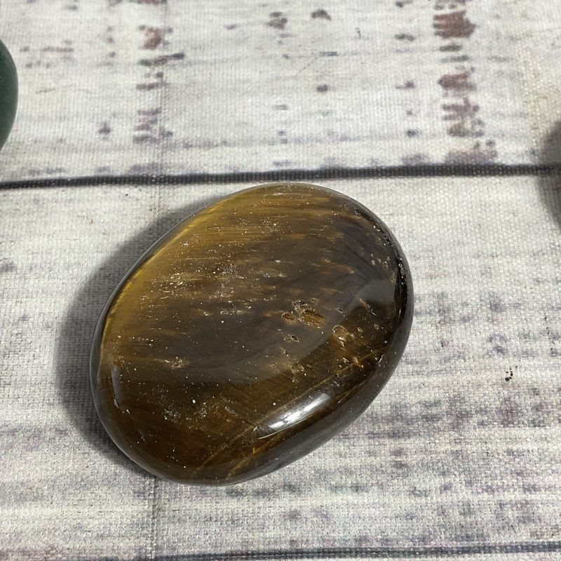 Lot of 6 Unique Healing Crystal Palm Stones Amazonite Tiger Eye Celestite Quartz