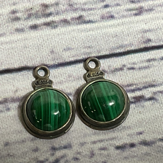 Sterling Silver & Malachite Earring Jackets- 3.55