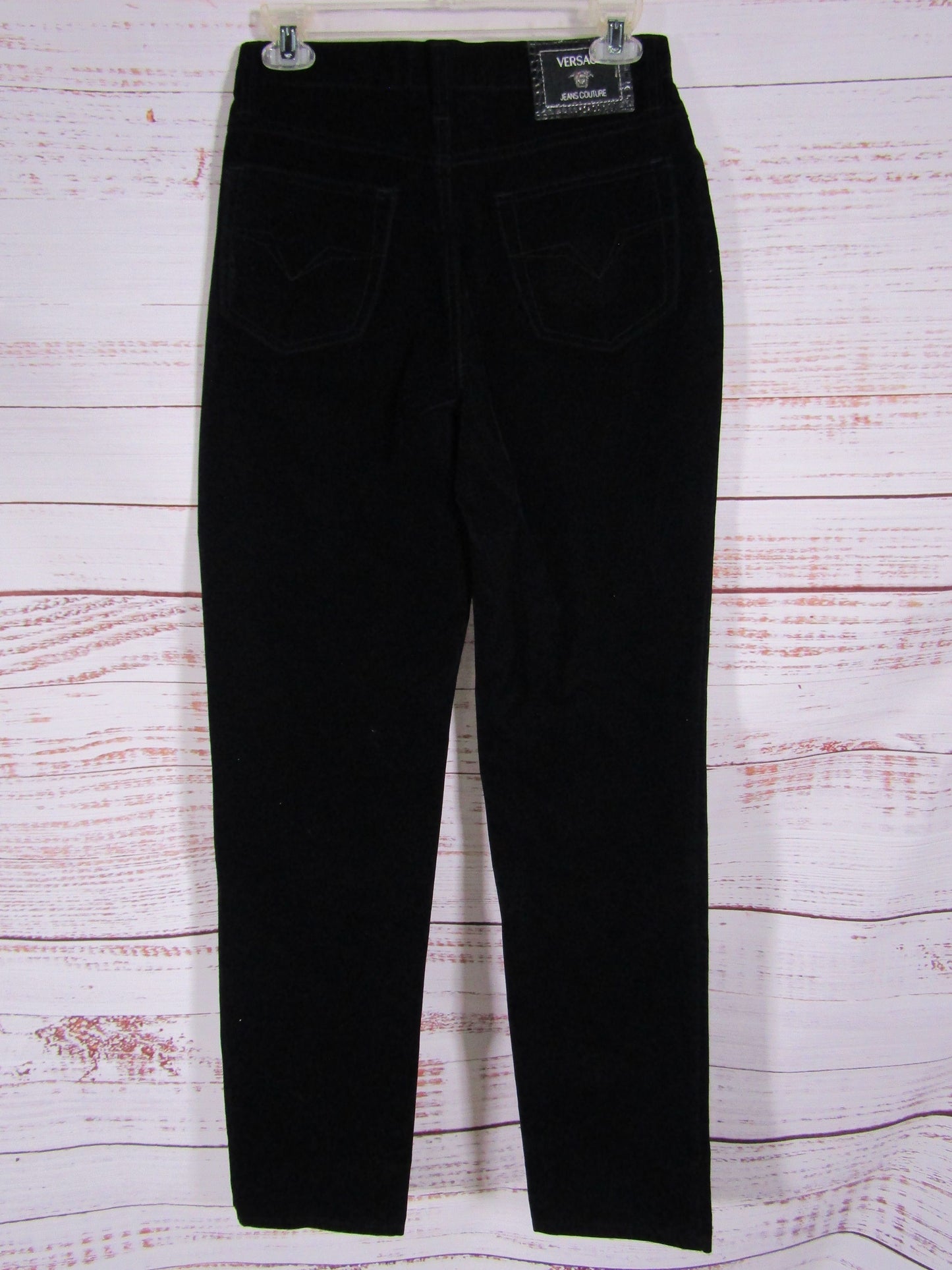 Versace Jeans Couture Women's Black Velvet Pants Size 28