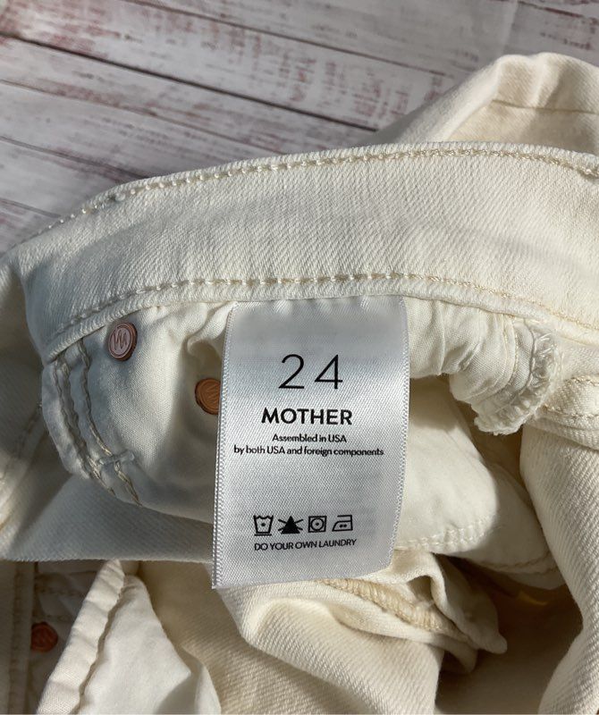 Mother Denim - Lil' Rambler Zip Ankle - Cream Puffs - Size 24 Jeans