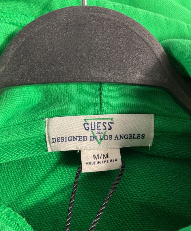 Guess USA x Jon & Vinny's Italian Green Hoodie Sweatshirt Made in USA Size M