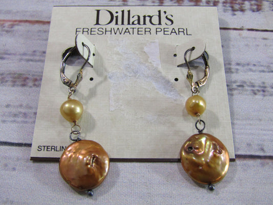 Lucas Lameth for Dillard's Sterling Silver Freshwater Baroque Coin Pearl Earring