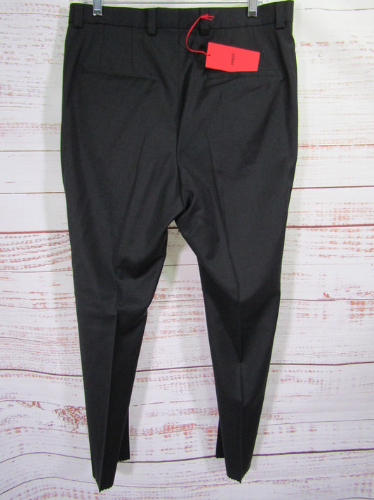 Hugo Boss Men's Black Wool Trouser Dress Pants Size 32 R UNHEMMED